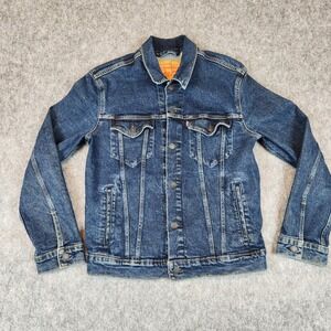 Levis Trucker Jacket Men M Blue Denim Button Up Classic Casual Outerwear Layer